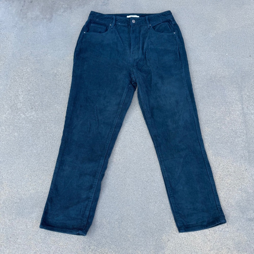PacSun Teal Blue Corduroy Mom Jeans High Waisted Straight‎ Leg Size 29 Cotton